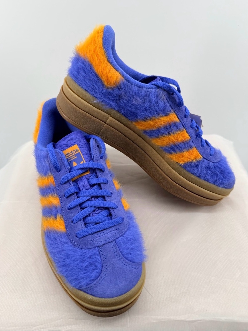 Adidas Gazelle Bold - Women's - Blue Orange rare ladies 8.5